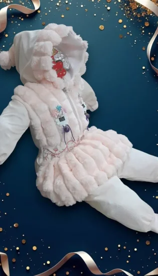 Soft Woolen Frock Hoodies for Baby Girls (0-1 Year) in Pakistan