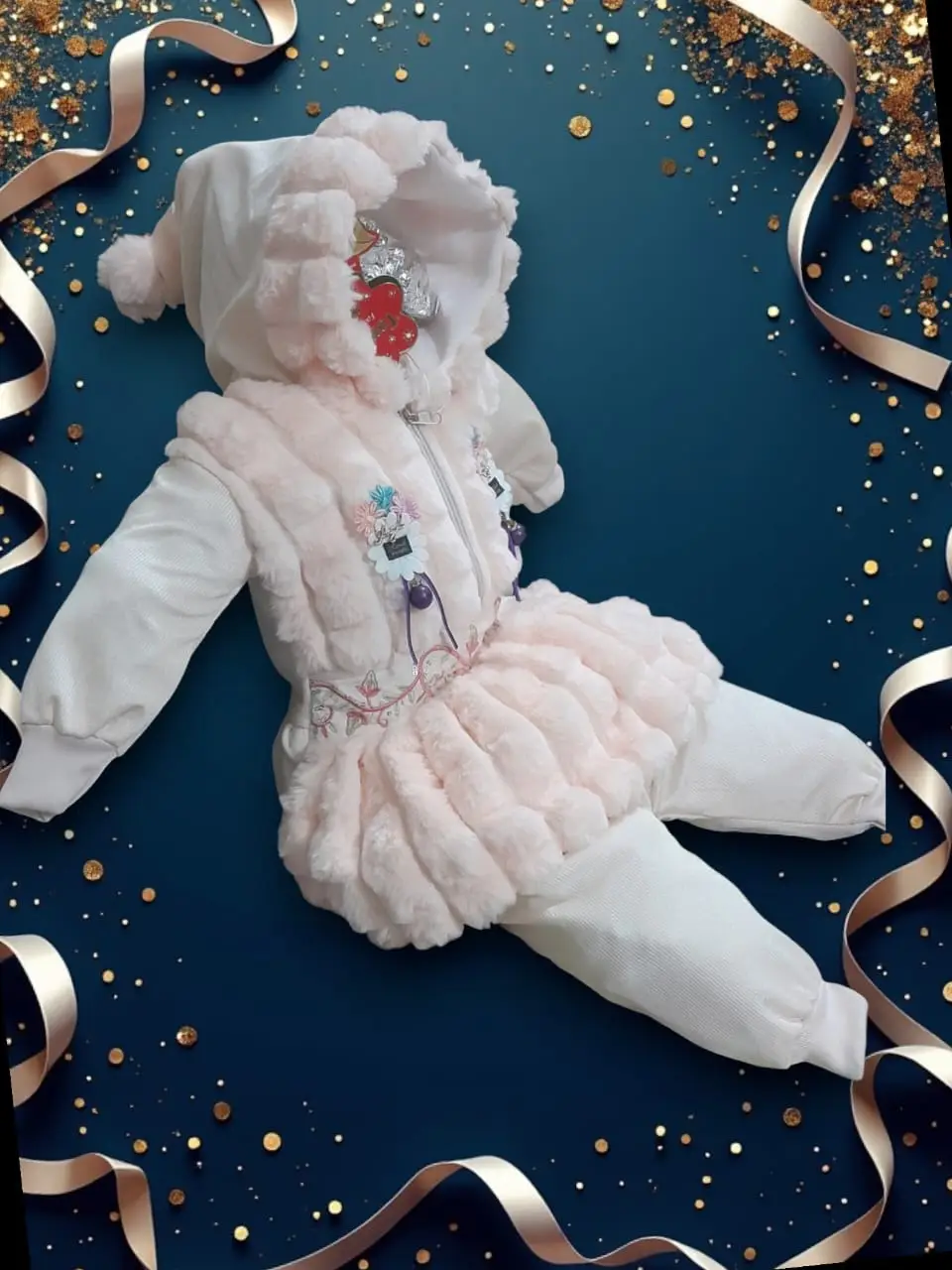 Soft Woolen Frock Hoodies for Baby Girls (0-1 Year) in Pakistan