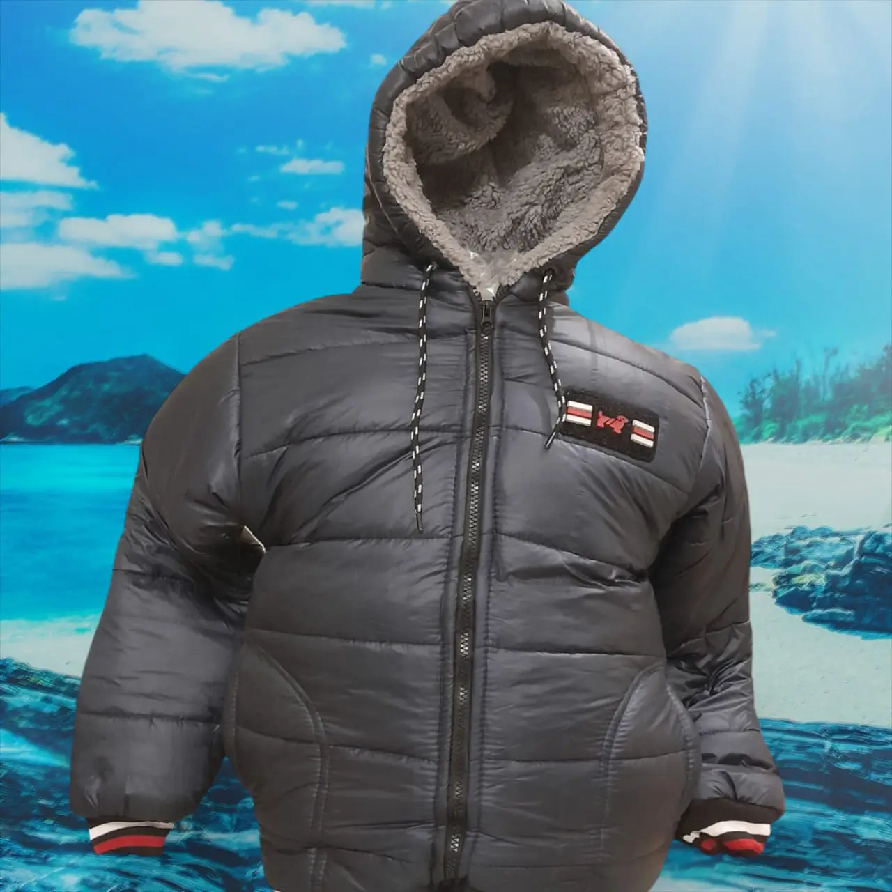 Warm & Waterproof Puffer Jackets for Kids (5-8 Years-BLUE) - Winter Collection in Pakistan - Image 2