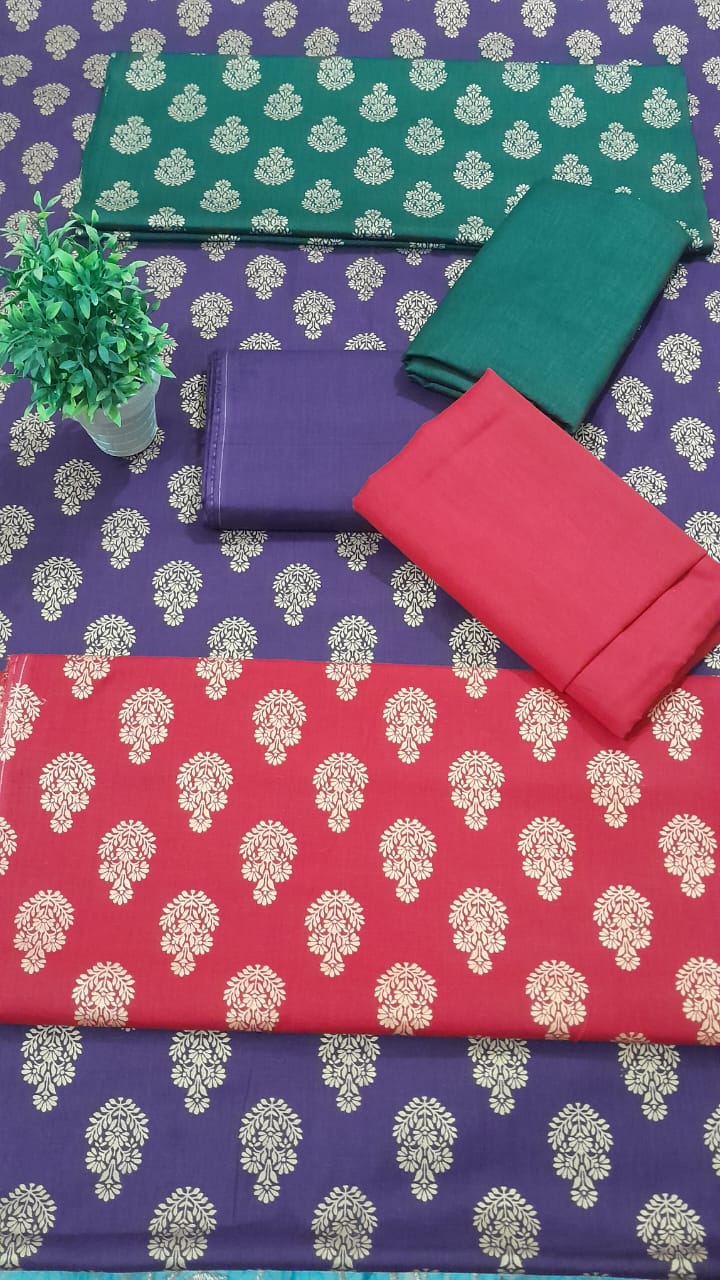 Red lawn 2 pieces shinny printed suits