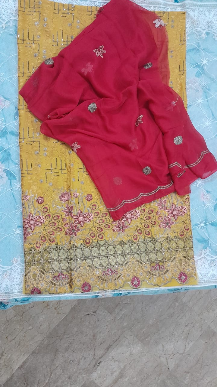 Affordable and Festive Lawn Suit for Ladies -- Luxury Designer Embroidered Lawn Suit – Perfect for Eid & Wedding Functions - Image 4