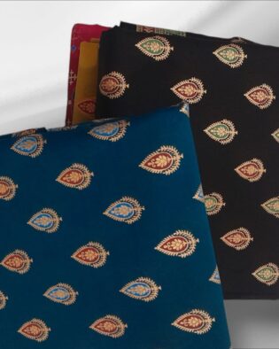 2PCS- All Over Designer Shiny Lawn Unstitched Suit – Perfect for Family Functions & Special Occasions -- Blue