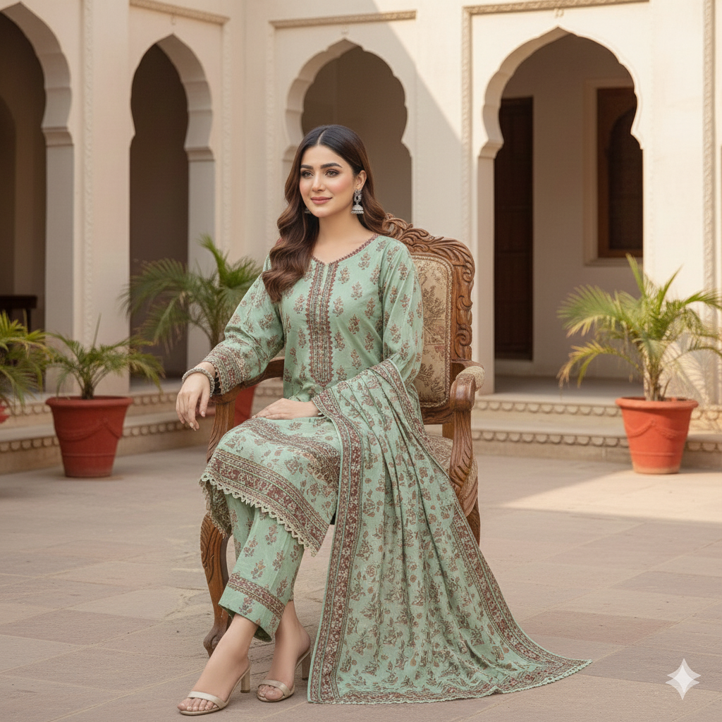 BinSaeed_premium Lawn 3 piece