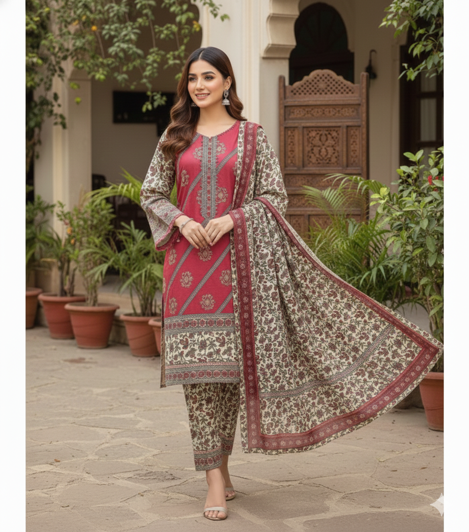 3 Pcs Premium Bin Saeed Lawn Unstitched Collection – Best Prices in Pakistan | Shop Now at TrendHiveCo.pk - Image 3